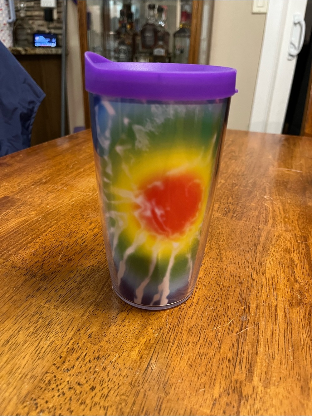 Tervis Colorful Tie-Dye Travel Tumbler with Purple Lid
